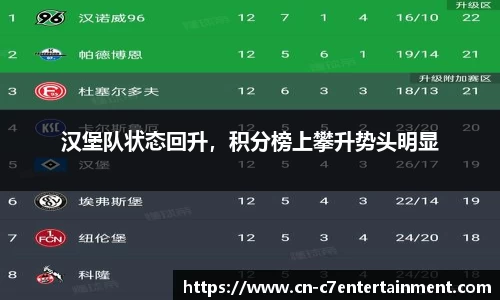 汉堡队状态回升，积分榜上攀升势头明显